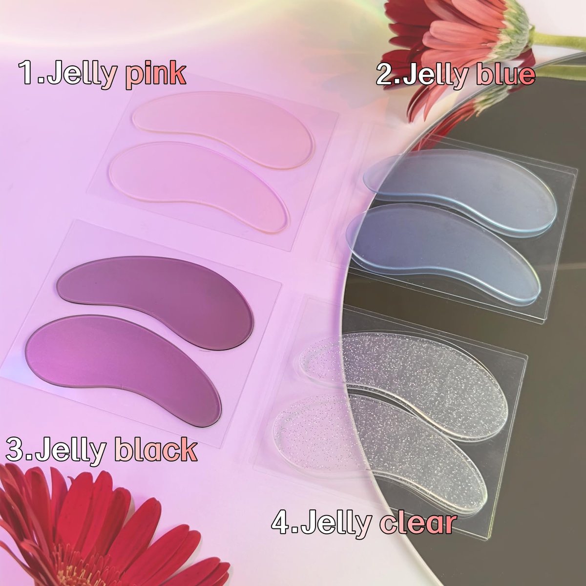 Under Eye Patches for Lash Lift and Eyelash Extension - Durable Gel Pads to Separate Upper & Lower Lashes - Sticky Moon Shape Patch Fits Eyelids - Eyelash Mask Cover in 4 Colors - görsel 7