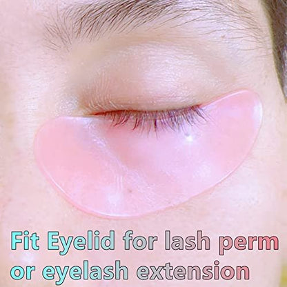 Under Eye Patches for Lash Lift and Eyelash Extension - Durable Gel Pads to Separate Upper & Lower Lashes - Sticky Moon Shape Patch Fits Eyelids - Eyelash Mask Cover in 4 Colors