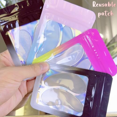 Under Eye Patches for Lash Lift and Eyelash Extension - Durable Gel Pads to Separate Upper & Lower Lashes - Sticky Moon Shape Patch Fits Eyelids - Eyelash Mask Cover in 4 Colors - görsel 10