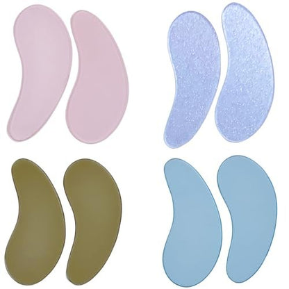 Under Eye Patches for Lash Lift and Eyelash Extension - Durable Gel Pads to Separate Upper & Lower Lashes - Sticky Moon Shape Patch Fits Eyelids - Eyelash Mask Cover in 4 Colors