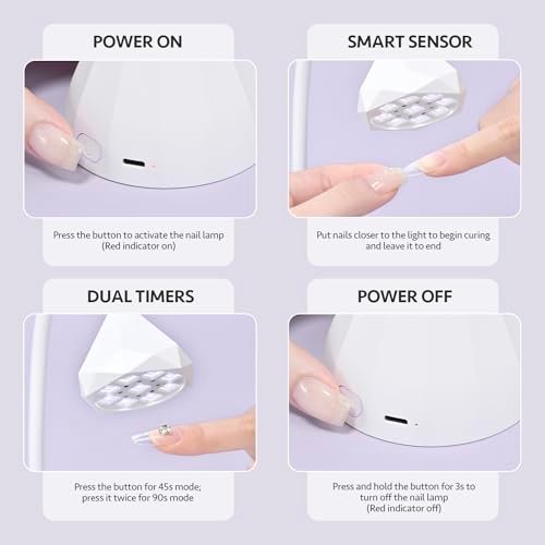GAOY Omin-Cure Rechargeable Cordless UV Nail Lamp for Gel Nails - Portable Salon & DIY Manicure - görsel 10