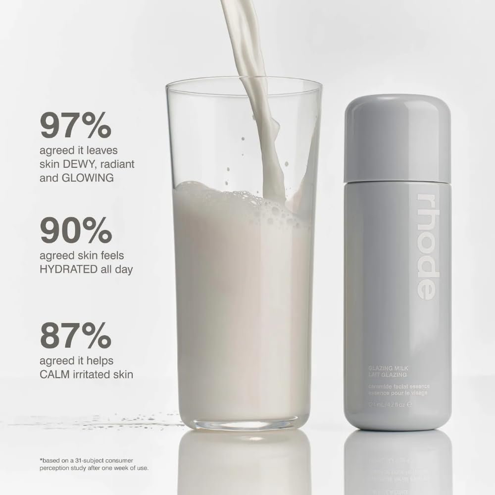 Rhode Glazing Milk - Hydrating Skin Serum with Peptides (4.7 Fl Oz) Avelisse