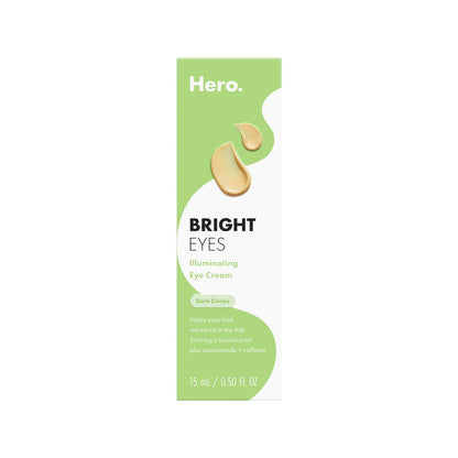 HERO COSMETICS Bright Eyes Illuminating Eye Cream – Reduce Dark Circles with Cooling Stainless Steel Tip (0.5 fl oz) Avelisse