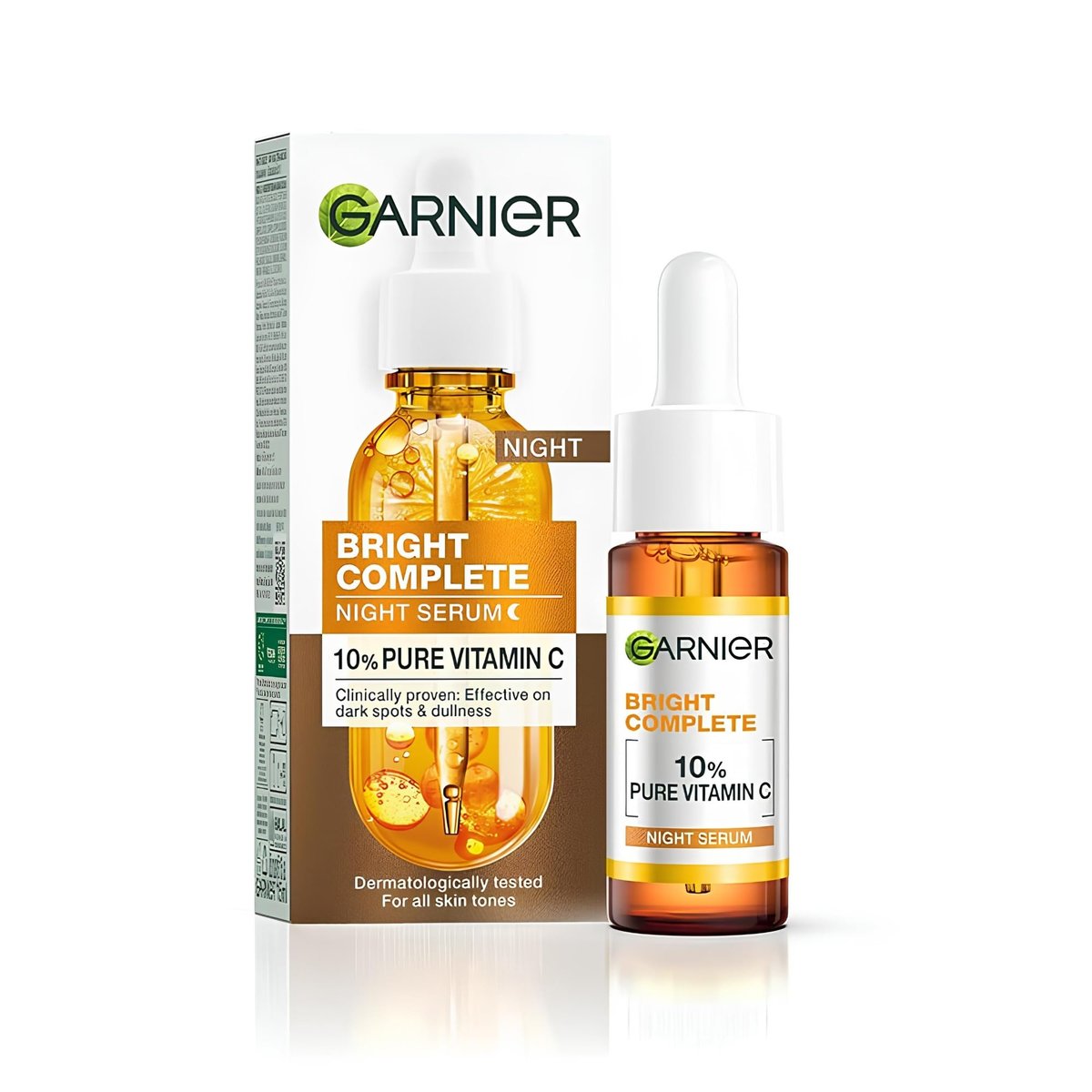 Garnier Targeted Anti Dark Spot Night Serum with 10% Pure Vitamin C & Hyaluronic Acid - Anti Pigmentation & Dullness, For All Skin Types, Vegan, 30 ml Avelisse