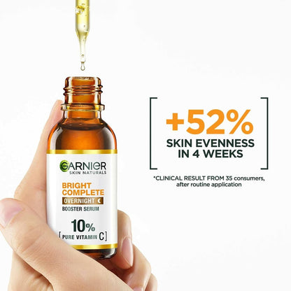 Garnier Targeted Anti Dark Spot Night Serum with 10% Pure Vitamin C & Hyaluronic Acid - Anti Pigmentation & Dullness, For All Skin Types, Vegan, 30 ml Avelisse