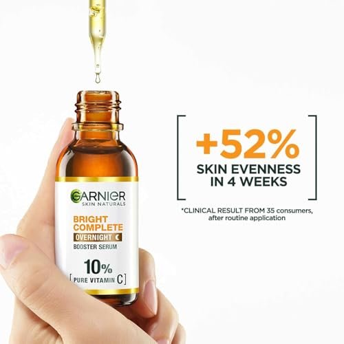 Garnier Targeted Anti Dark Spot Night Serum with 10% Pure Vitamin C & Hyaluronic Acid - Anti Pigmentation & Dullness, For All Skin Types, Vegan, 30 ml Avelisse