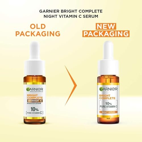 Garnier Targeted Anti Dark Spot Night Serum with 10% Pure Vitamin C & Hyaluronic Acid - Anti Pigmentation & Dullness, For All Skin Types, Vegan, 30 ml Avelisse