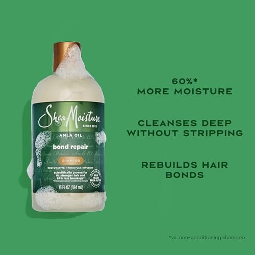 Shea Moisture Bond Repair Shampoo with Amla Oil & Hydroplex Technology - Restorative HydroPlex Infusion, Deeply Cleanses & Removes Build-Up, 13 Fl Oz Avelisse