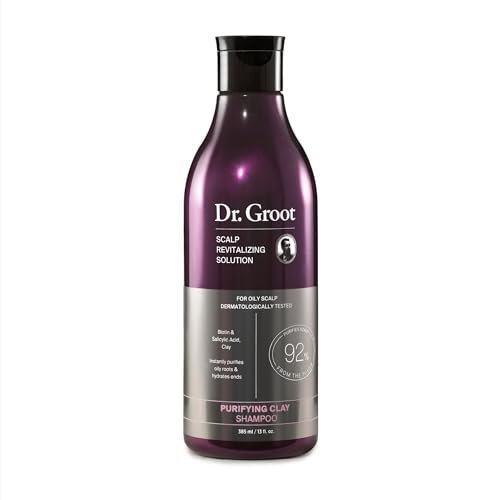Dr. Groot Purifying Clay Shampoo - Korean Hair Care for Oily Scalp with Biotin, Rosemary Oil & Salicylic Acid, Kbeauty Scalp Revitalizing Solution, 13.01 Fl Oz Avelisse