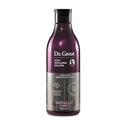 Dr. Groot Purifying Clay Shampoo - Korean Hair Care for Oily Scalp with Biotin, Rosemary Oil & Salicylic Acid, Kbeauty Scalp Revitalizing Solution, 13.01 Fl Oz Avelisse