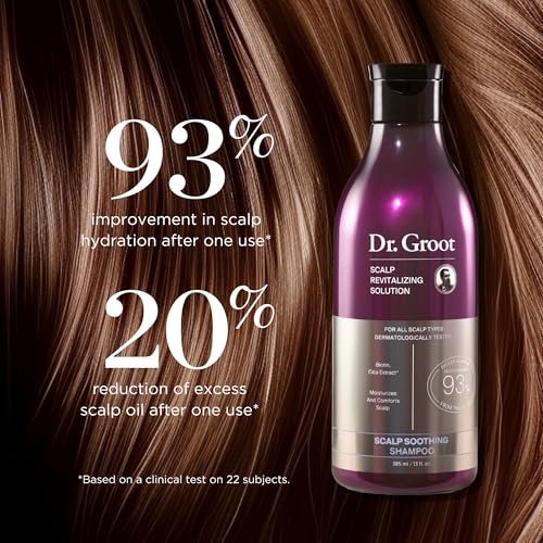 Dr. Groot Scalp Soothing Shampoo with Biotin, Centella, and Prebiotics - Moisturizing K-Beauty Solution for Dry Scalp, 13.01 Fl Oz Avelisse