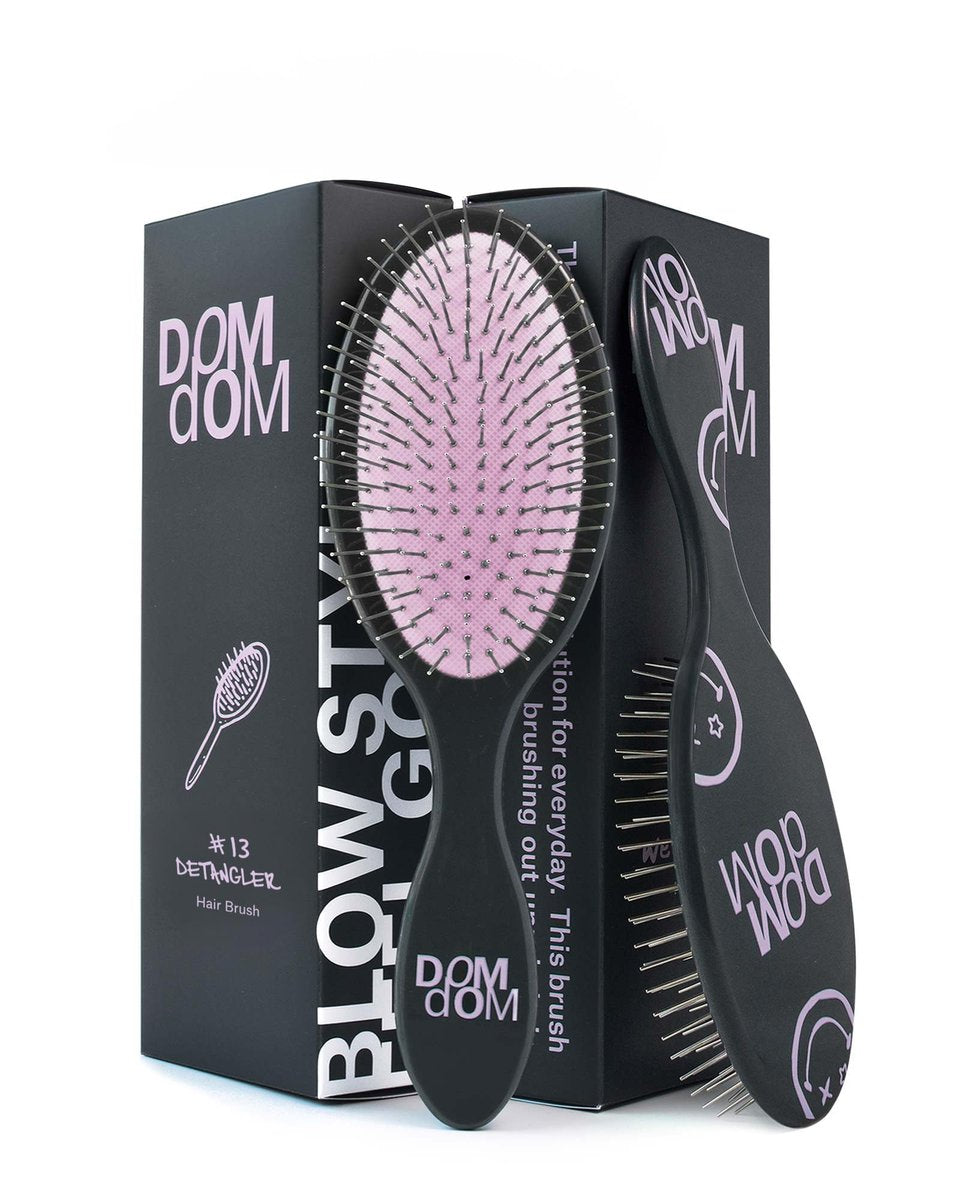 Dom Dom Detangling Brush - Purple - Gentle Hair Detangler for All Hair Types - Anti-Static Shower Brush for Women, Men, Kids Avelisse