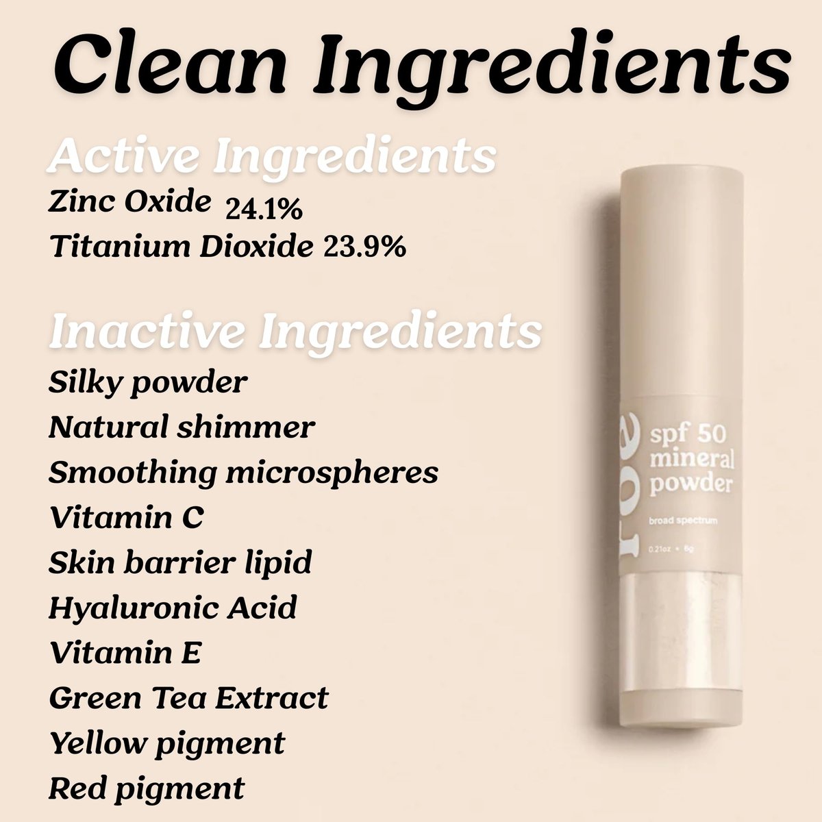 Roe Wellness SPF 50 Powder Sunscreen – Mineral-Based, Non-Toxic Brush-On Sun Protection for Kids, Adults & Babies – Reef Safe, For Scalp, Face & Body Avelisse