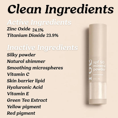 Roe Wellness SPF 50 Powder Sunscreen – Mineral-Based, Non-Toxic Brush-On Sun Protection for Kids, Adults & Babies – Reef Safe, For Scalp, Face & Body Avelisse