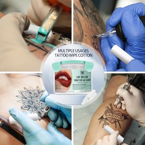 PMUBEAUTY 100pcs Cotton Lip Tattoo Stretching Stick for Easy and Precise Coloring, Enhancing Color, Blushing PMU Supplies, Cleaning Wipes - görsel 9