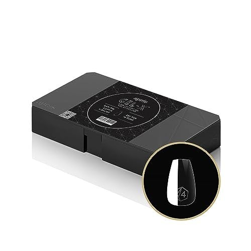 Apres Gel-X® Coffin Box of Nail Tips | 280 Natural Coffin Extra Short Tips, 14 Sizes 00-9 with Half-Sizes, Soft Gel Tips for Professional Nail Art Avelisse