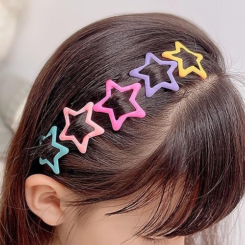 Colorful Luminous Star Hair Clips for Girls, Glow in The Dark Metal Hair Barrettes, 10 Pack - görsel 10
