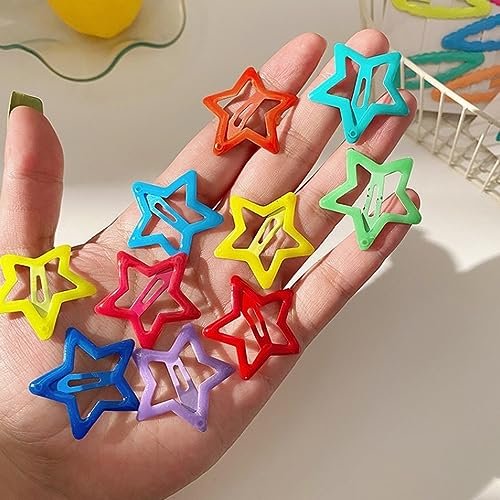 Colorful Luminous Star Hair Clips for Girls, Glow in The Dark Metal Hair Barrettes, 10 Pack - görsel 16