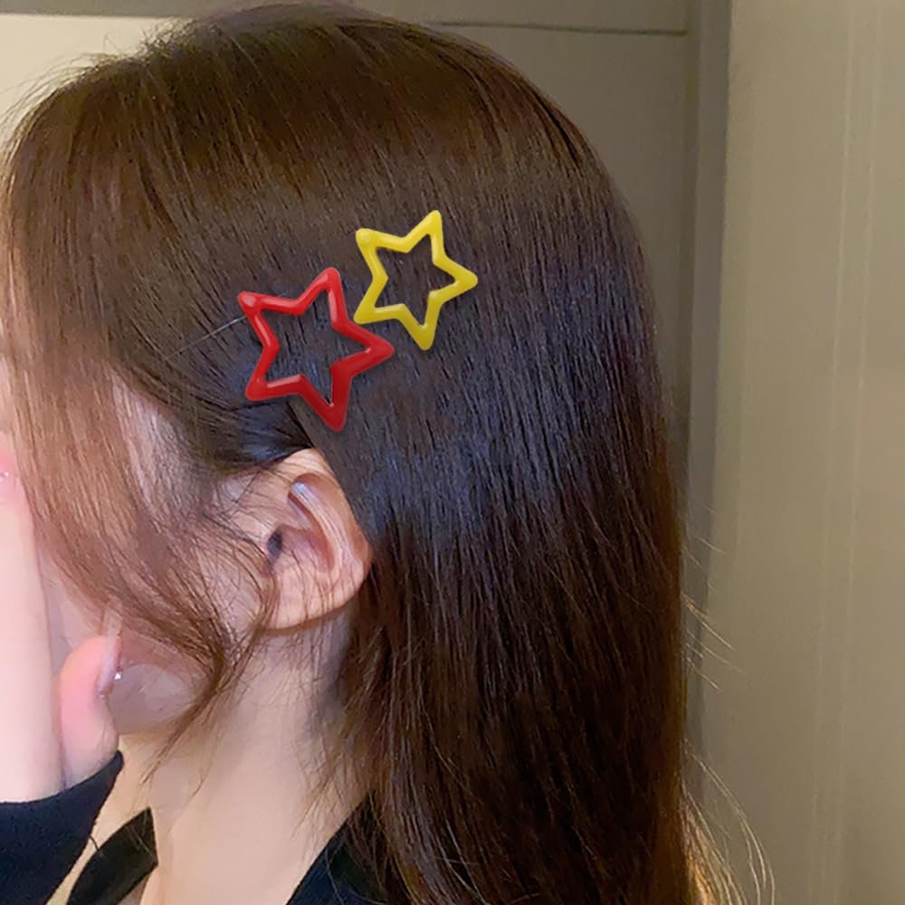 Colorful Luminous Star Hair Clips for Girls, Glow in The Dark Metal Hair Barrettes, 10 Pack - görsel 13