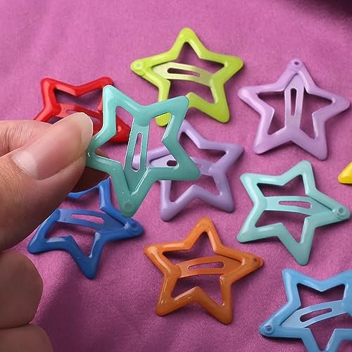 Colorful Luminous Star Hair Clips for Girls, Glow in The Dark Metal Hair Barrettes, 10 Pack - görsel 6