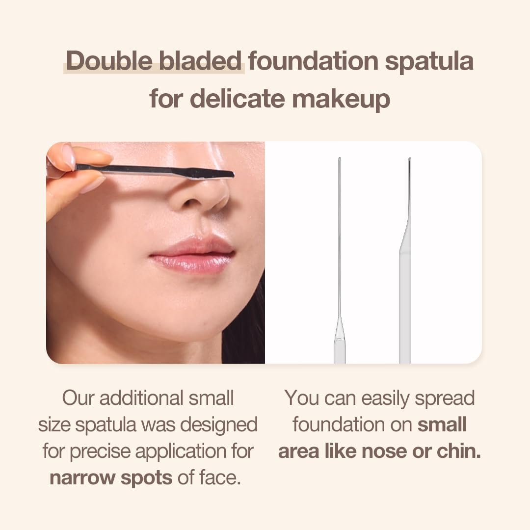 STUDIO17 Stainless Steel Foundation Spatula - Professional Double Edged Makeup Tool for Even Application, with Travel Pouch - görsel 5