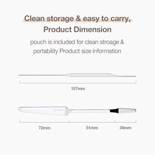 STUDIO17 Stainless Steel Foundation Spatula - Professional Double Edged Makeup Tool for Even Application, with Travel Pouch - görsel 12