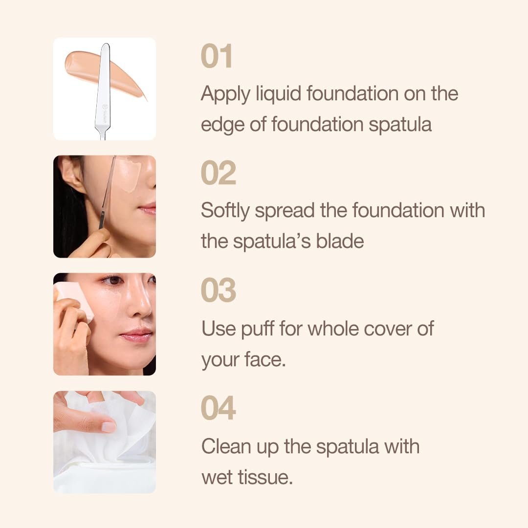 STUDIO17 Stainless Steel Foundation Spatula - Professional Double Edged Makeup Tool for Even Application, with Travel Pouch - görsel 9
