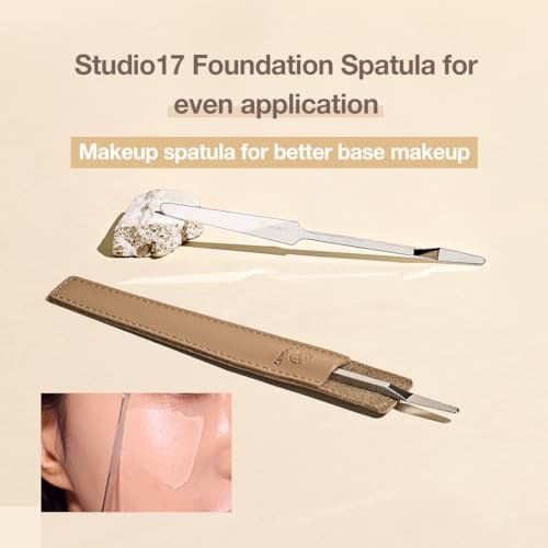 STUDIO17 Stainless Steel Foundation Spatula - Professional Double Edged Makeup Tool for Even Application, with Travel Pouch - görsel 4