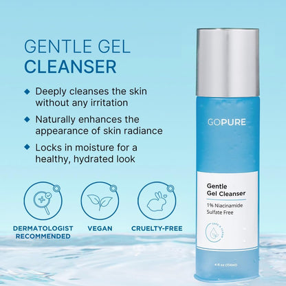 goPure Gentle Gel Cleanser - Vitamin C Face Wash for Brightening, Clarifying, All Skin Types - 4 oz Avelisse