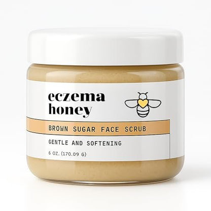 ECZEMA HONEY Brown Sugar Face & Body Scrub – Gentle Exfoliating Scrub for Dry, Sensitive Skin – Natural Body Care for Women & Men (6 Oz) Avelisse
