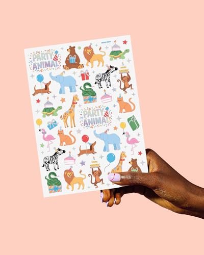 xo, Fetti Party Animal Birthday Party Temporary Tattoos - 60 Foil Styles | Safari Birthday Decorations, Wild Rainbow Kids Accessory, Wild One Elephant Theme Favors, Baby Shower Supplies - görsel 10