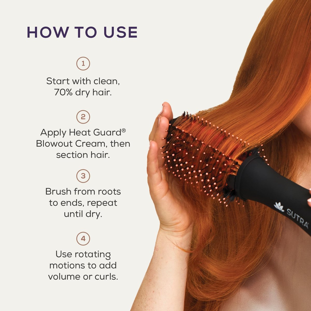 Sutra IR Infrared 2" Blowout Brush – Black & Rose Gold Avelisse