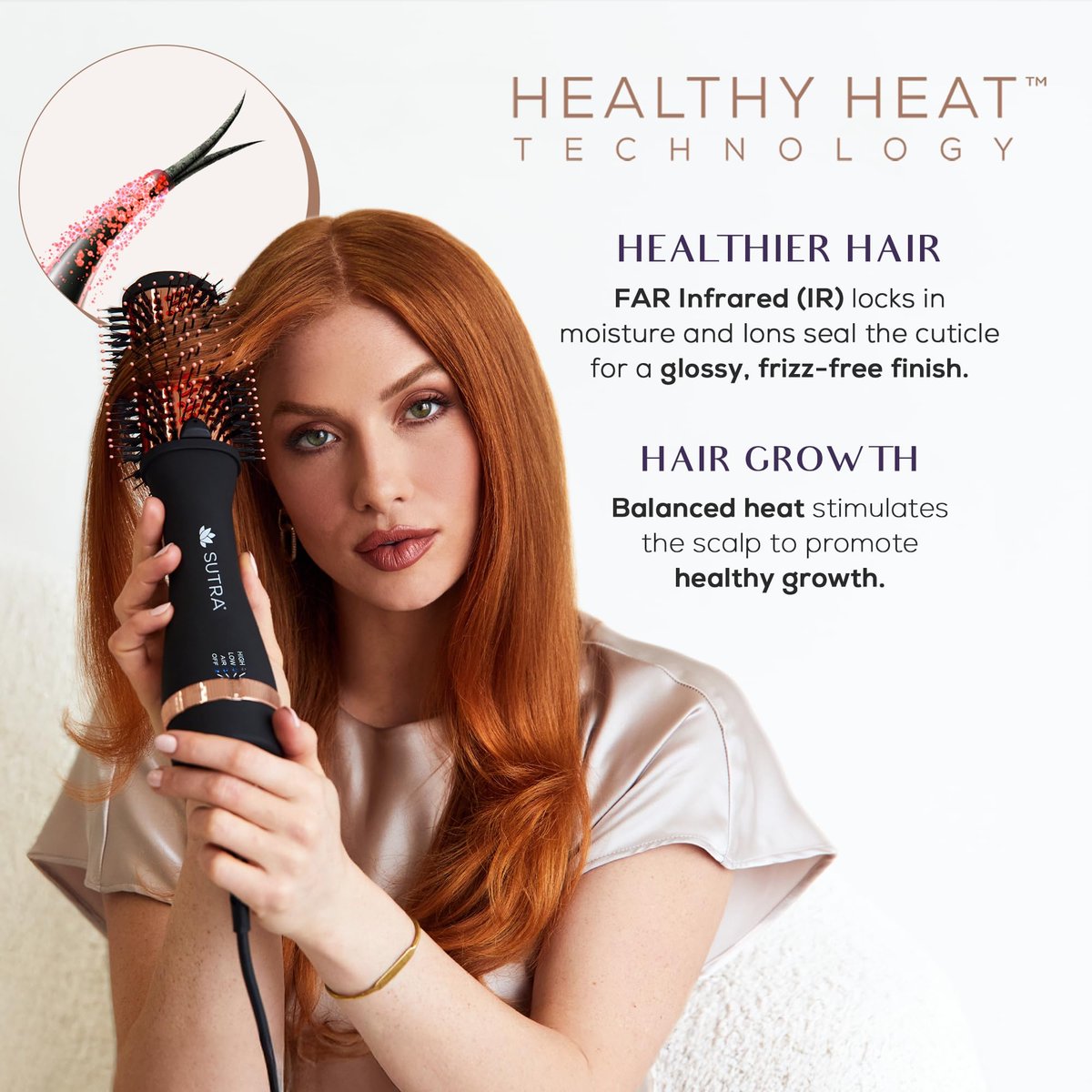 Sutra IR Infrared 2" Blowout Brush – Black & Rose Gold Avelisse