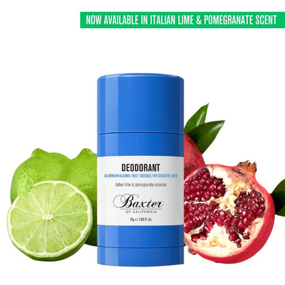 Baxter of California Deodorant - Aluminum & Alcohol-Free Clear Stick with Italian Lime and Pomegranate Essence, 2.65 oz Avelisse