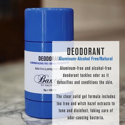 Baxter of California Deodorant - Aluminum & Alcohol-Free Clear Stick with Italian Lime and Pomegranate Essence, 2.65 oz Avelisse