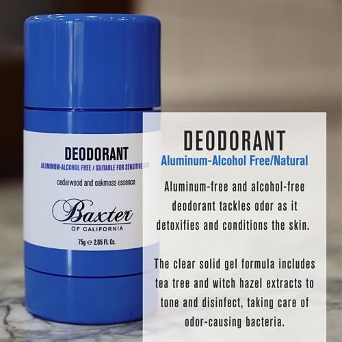 Baxter of California Deodorant - Aluminum & Alcohol-Free Clear Stick, Cedarwood and Oakmoss Essence, 2.65 oz - görsel 4