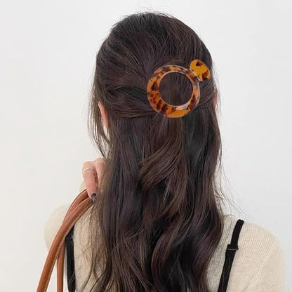 4 PCS Small Flat Hair Clips for Thin Hair - Non-Slip Resin Jaw Clamps, Everyday Hair Accessories for Women & Girls