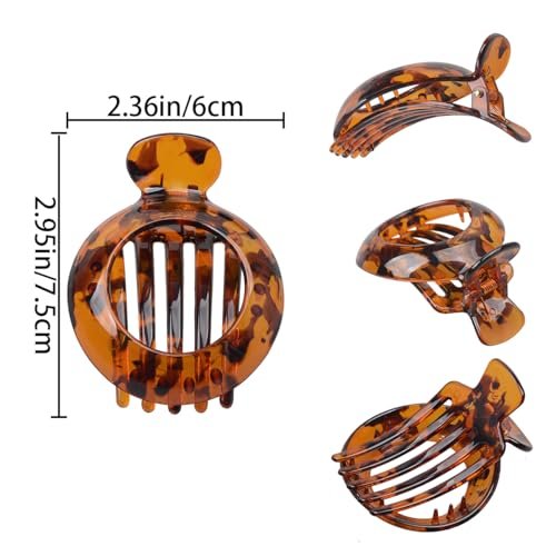 4 PCS Small Flat Hair Clips for Thin Hair - Non-Slip Resin Jaw Clamps, Everyday Hair Accessories for Women & Girls - görsel 4