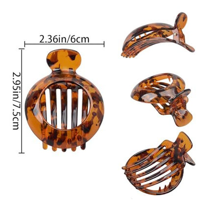 4 PCS Small Flat Hair Clips for Thin Hair - Non-Slip Resin Jaw Clamps, Everyday Hair Accessories for Women & Girls