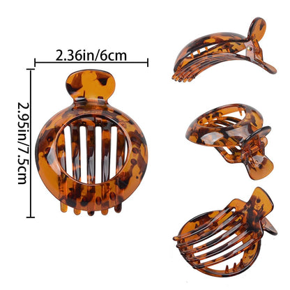 4 PCS Small Flat Hair Clips for Thin Hair - Non-Slip Resin Jaw Clamps, Everyday Hair Accessories for Women & Girls