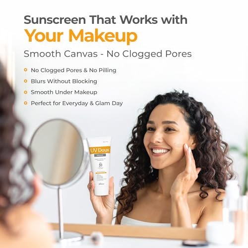 UV Doux Mineral Sunscreen SPF 50 PA+++ | Tinted, Oil-Free, Water Resistant | No White Cast | For Sensitive & Acne-Prone Skin | 100% Mineral Broad Spectrum | 50g/1.7oz Avelisse