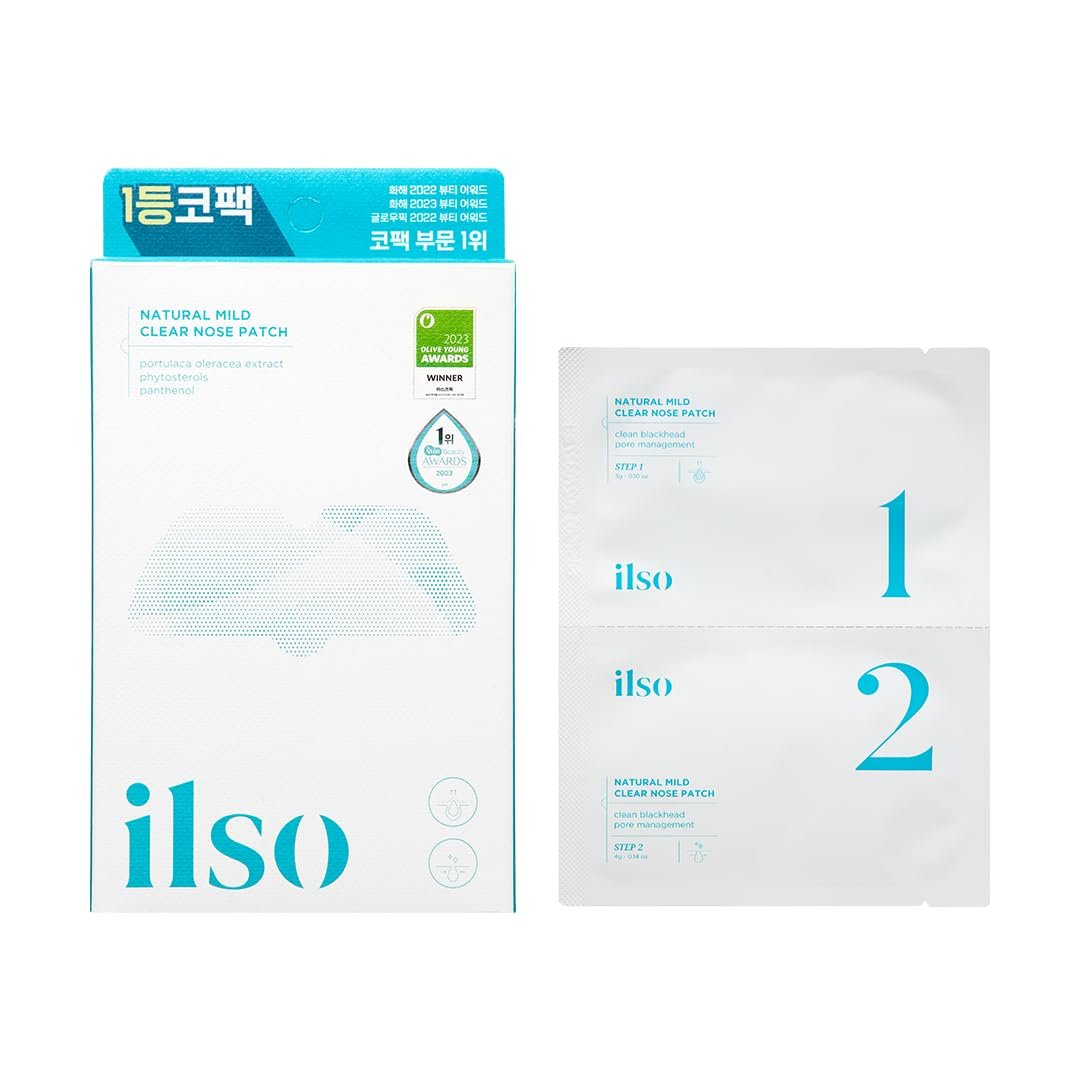 ilso Natural MILD Clear Nose Patch – Blackhead Remover for Nose, Targets Pores & Pimples, Dermatologist Approved Korean Skin Care (5 Patches) Avelisse