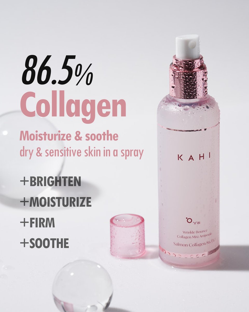 KAHI Fine Line Bounce Collagen Serum Facial Mist Ampoule - Hydrating Face Mist with Collagen, Daily Moisturizer Spray for Face, 4.06 fl oz Avelisse