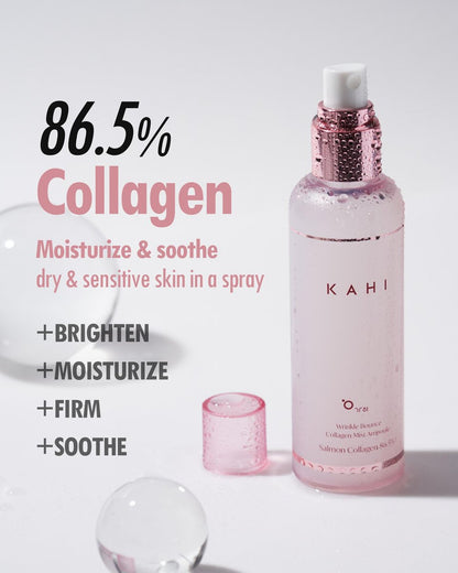 KAHI Fine Line Bounce Collagen Serum Facial Mist Ampoule - Hydrating Face Mist with Collagen, Daily Moisturizer Spray for Face, 4.06 fl oz Avelisse