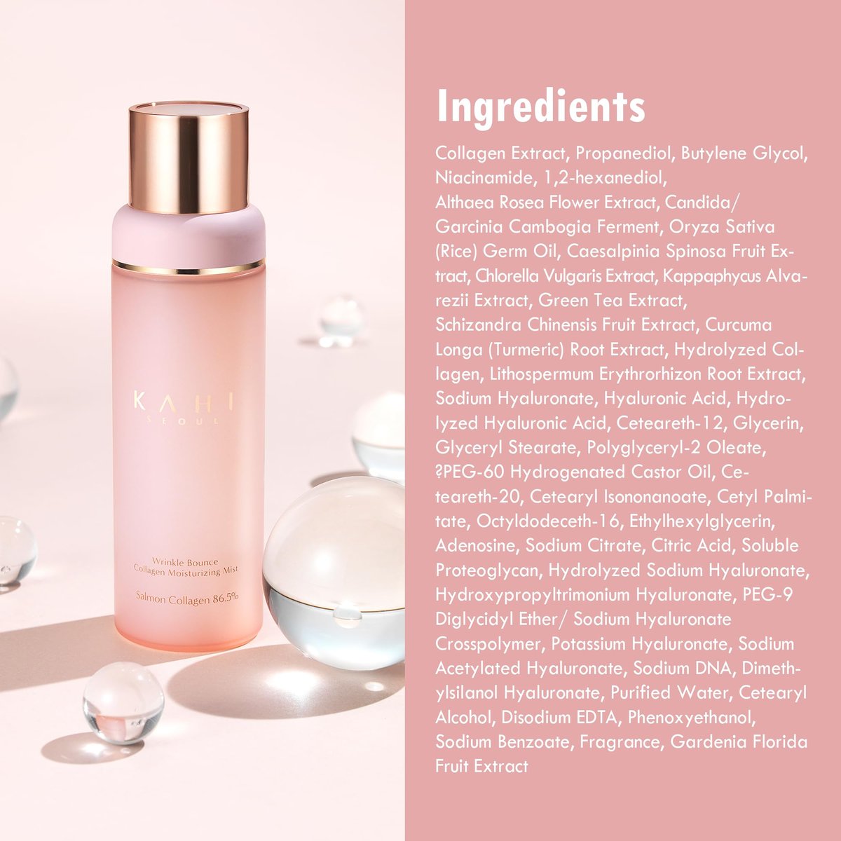KAHI Fine Line Bounce Collagen Serum Facial Mist Ampoule - Hydrating Face Mist with Collagen, Daily Moisturizer Spray for Face, 4.06 fl oz Avelisse