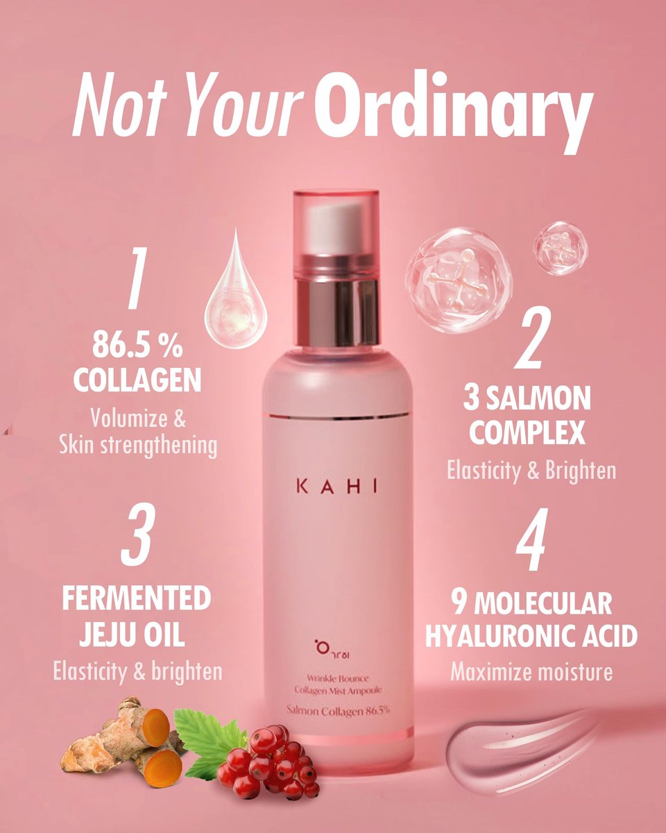 KAHI Fine Line Bounce Collagen Serum Facial Mist Ampoule - Hydrating Face Mist with Collagen, Daily Moisturizer Spray for Face, 4.06 fl oz Avelisse
