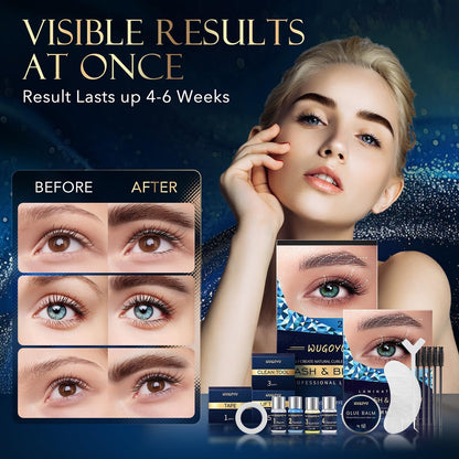 Professional Lash Lift Kit & Eyebrow Lamination Kit – 2 in 1 Eyelash Perm Kit for Salon & Home Use, Upgraded Glue, Lasts 6 Weeks (Blue) Avelisse