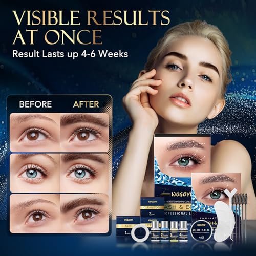 Professional Lash Lift Kit & Eyebrow Lamination Kit – 2 in 1 Eyelash Perm Kit for Salon & Home Use, Upgraded Glue, Lasts 6 Weeks (Blue) Avelisse