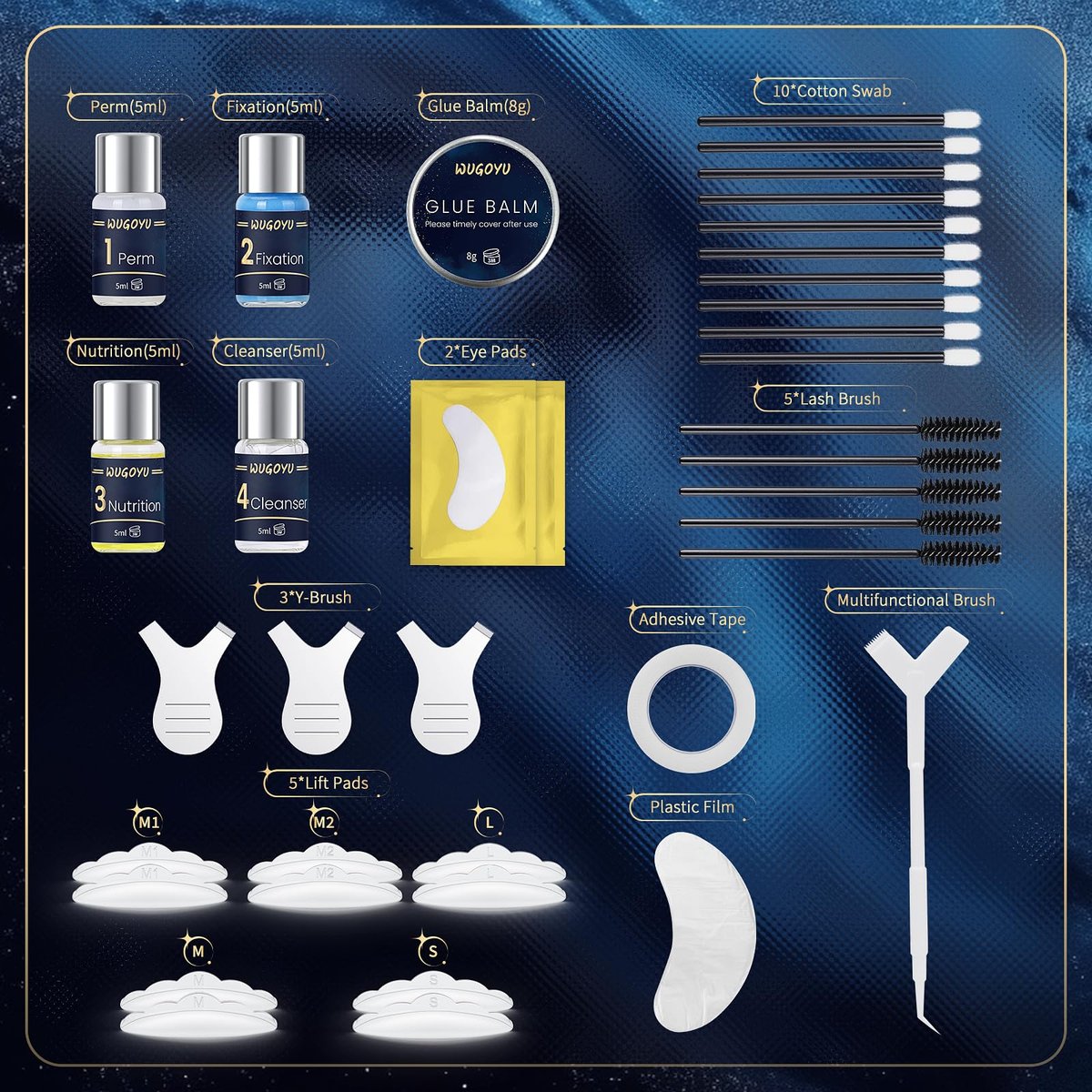 Professional Lash Lift Kit & Eyebrow Lamination Kit – 2 in 1 Eyelash Perm Kit for Salon & Home Use, Upgraded Glue, Lasts 6 Weeks (Blue) Avelisse