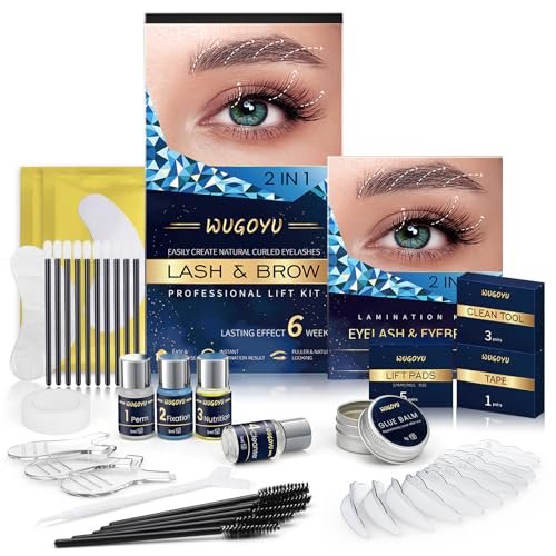 Professional Lash Lift Kit & Eyebrow Lamination Kit – 2 in 1 Eyelash Perm Kit for Salon & Home Use, Upgraded Glue, Lasts 6 Weeks (Blue) Avelisse